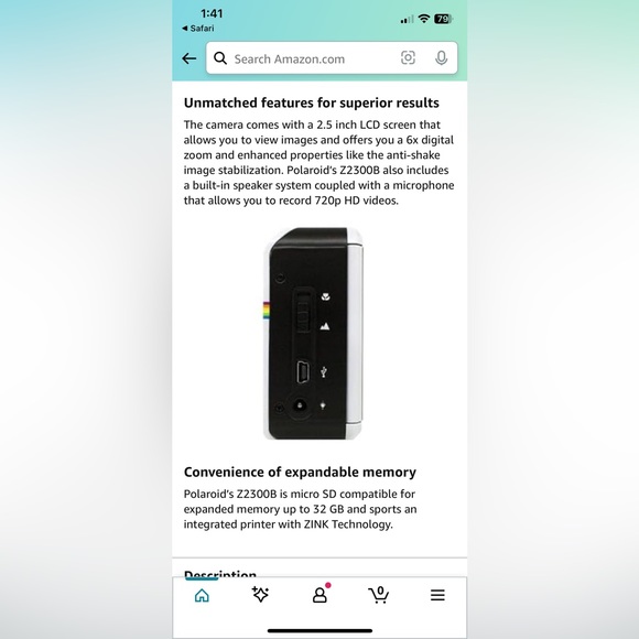 Polaroid Z2300 10MP Digital Instant Print Camera (Blue) - Picture 8 of 10